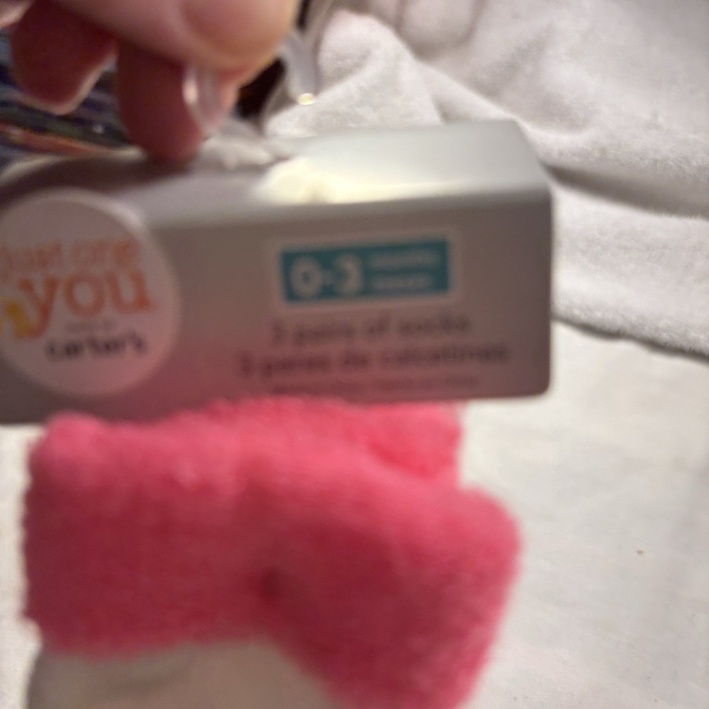 Carters 2 Pack-Just One You By  Sz. 0-3 Months Socks Infant Unisex/Girl/Boy Pink